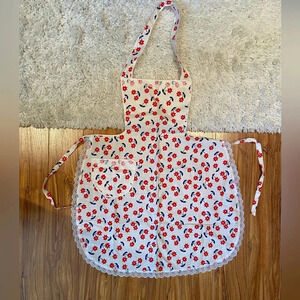 Handmade floral and lace apron